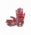 Guante de seguridad anti calórico de algodón y poliéster texturizado rojo 250º (paquete de 10 pares)